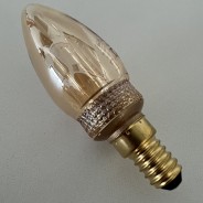 E14 2W=9W Golden Antique Candle Bulb 65 Lumens 3 