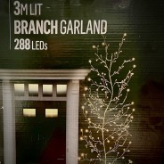 3M long Gold Branch Garland - 288 Warm White LED 1 