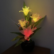 Fibre Optic Colour Change White Lilies 50cm Tall 10 