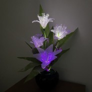 Fibre Optic Colour Change White Lilies 50cm Tall 4 
