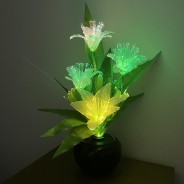 Fibre Optic Colour Change White Lilies 50cm Tall 8 