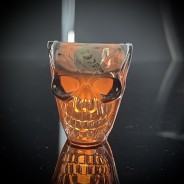 Skull Shot Glasses - 4 Pack 2 Shown with a Flickering LED Tealight