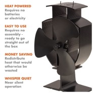Heat Powered Stove Fan - Money & Energy Saving  2 