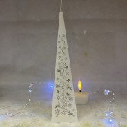 White Pyramid Advent Candle - 20cm 3 