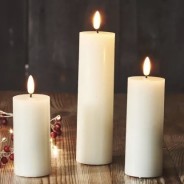 LED Flame Candles by Lightstyle London - 3 Pack 2 Set includes 10cm, 12.5cm, 17.5cm candles 