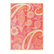 Paisley Outdoor Rug with Pink & Yellow Reversible Design 5 