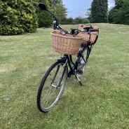 Cambridge Bike Basket - Natural Willow & Leather 1 