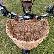 Cambridge Bike Basket - Natural Willow & Leather 2 
