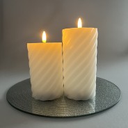 Silver Glitter Mirror Candle Plates in 20cm & 30cm 6 30cm candle plate