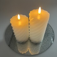 Bougie Twist LED Pillar Candles in Ivory 3 