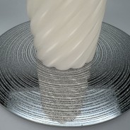 Silver Glitter Mirror Candle Plates in 20cm & 30cm 2 Mirrored and glitter rings