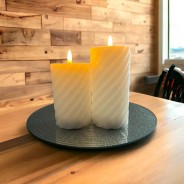 Bougie Twist LED Pillar Candles in Ivory 1 