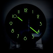 Glow in the Dark Wall Clock in Black - 25cm 1 