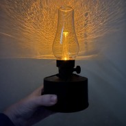 Gas Lantern Solar Lamps - 2 Pack 3 In half light