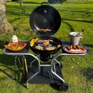 Kettle Master BBQ Charcoal Grill + Side Tables by Fire & Dine 3 