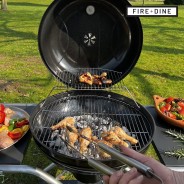 Kettle Master BBQ Charcoal Grill + Side Tables by Fire & Dine 6 