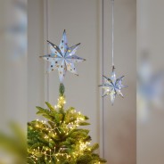 Luxury Hanging or Treetop Christmas Stars in Gold or White 2 