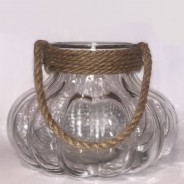 Giant Clear Glass Pumpkin Candle Holder 6 