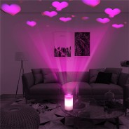 Pink Love Heart LED Candle Projector - Battery or USB 4 