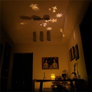 Gold Stars LED Candle Projector - Battery or USB 2 