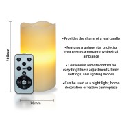 Gold Stars LED Candle Projector - Battery or USB 5 
