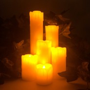 LED Dripping Wax Candle Set of 6 1 