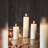 LED Flame Candles by Lightstyle London - 3 Pack 4 Set includes 10cm, 12.5cm, 17.5cm candles 