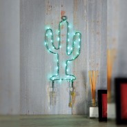 LED Silhouette Cactus Wall Light & Keyholder 1 