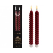 LED Twist Dinner Candle 2 Pack - Red 4 