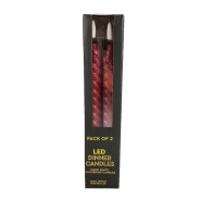 LED Twist Dinner Candle 2 Pack - Red 2 
