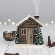 Smoking Log Cabin Incence Cone Burner 1 
