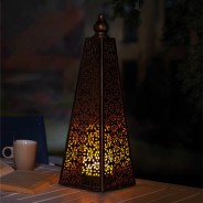 Battery Operated Outdoor Moroccan style Pyramid Lamps 4 
