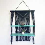Macrame Black & Turquoise Hanging Shelves 3 