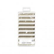 Metallic Paper Straws (24 pack) 4 Stripes