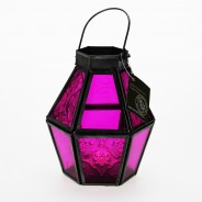 Mini Recycled Iron & Glass Lantern LT170 14 Pink