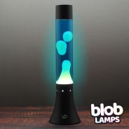 MODERN Blob Lamp  - Black Lava Lamp 14.5" - White/Blue 6 