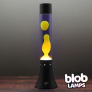 MODERN Blob Lamp - Black Lava Lamp - Yellow/Purple 6 