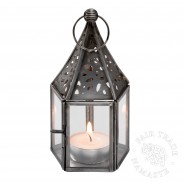 13cm Moroccan Lantern with Zinc Finish and Clear Glass LT133 1 