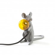 Seletti Grey Mouse Lamp 8 Sitting Mouse