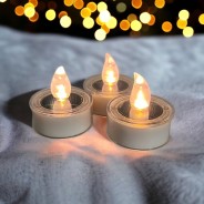 Solar T-Light Candles - 3 Pack 2 Shown with flame cap