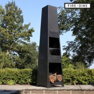 Phoenix Steel Chimenea Fire Pit & BBQ Grill With Rain Cover by Fire & Dine  2 