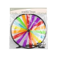 Rainbow Fabric Windmill Wheel Stake 2 