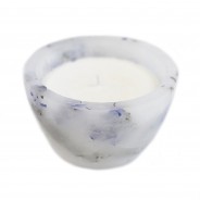 Real Flower & Soy Wax Hurricane Candles 11 Lavender Fields Bowl