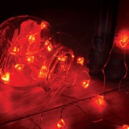 Heart Copper Wire String Lights 9 Red