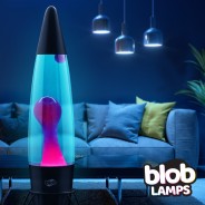 ROCKET Blob Lamps Lava Lamp - Matt Black Base - Pink/Blue 2 