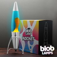 Blob Lamp 17" ROCKET Metal Lava Lamp - Orange/Blue 3 