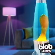 ROCKET Blob Lamps Lava Lamp - Metal Base - Orange/Blue 3 