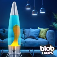 Blob Lamp 17" ROCKET Metal Lava Lamp - Orange/Blue 2 
