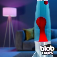 ROCKET Blob Lamps Lava Lamp - Silver Base - Red/Blue 3 