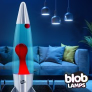 ROCKET Blob Lamps Lava Lamp - Silver Base - Red/Blue 2 